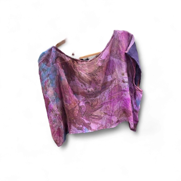 Handmade Eco printed silk front boxy T - Picture 2 of 4